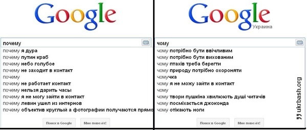 Гугл знає ментальність...)